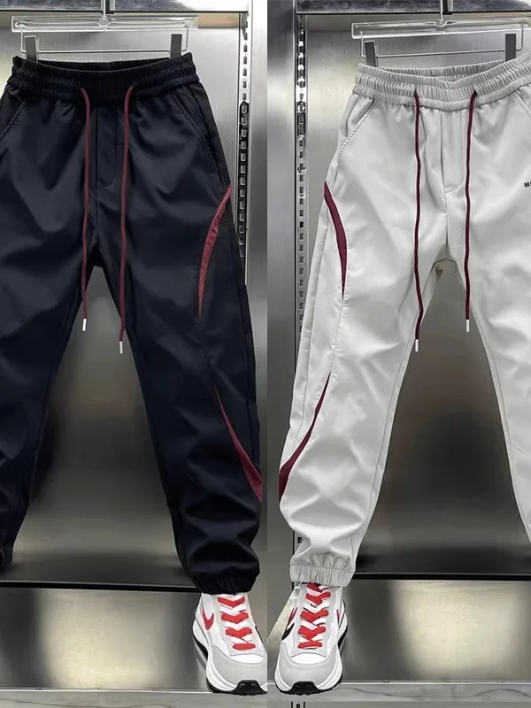 

Summer New American High Street Men's Outdoor Functional Casual Pants Faionable All-Match Long Trousers Loose Fit Elastic W...