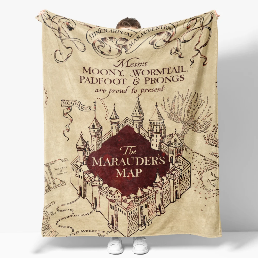 Ai Weier Extra Soft Marauders Map Flannel Throw Blanket Decor Ragnarok Creative blankets Cozy Soft Lightweight for Couch Sofa