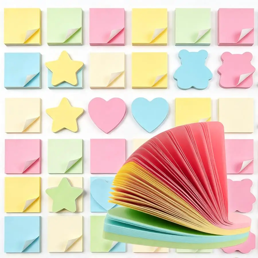 100pcs Vibrant Multicolor Sticky Note Pad, Removable Self‑Adhesive Memo Sheets, Paper Stationery for Classroom Study, Office XJM