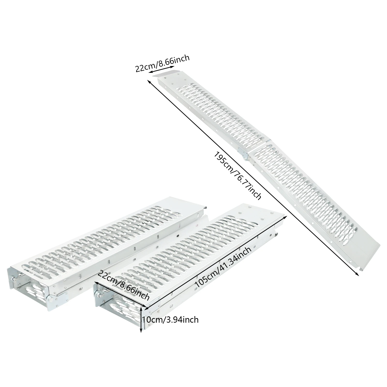 

2 PCS Loading Ramps, Folding Truck Ramps, Loading Ramps for Pickup Trucks for Motorcycles, Shared Bikes, Electric Bikes, Trucks