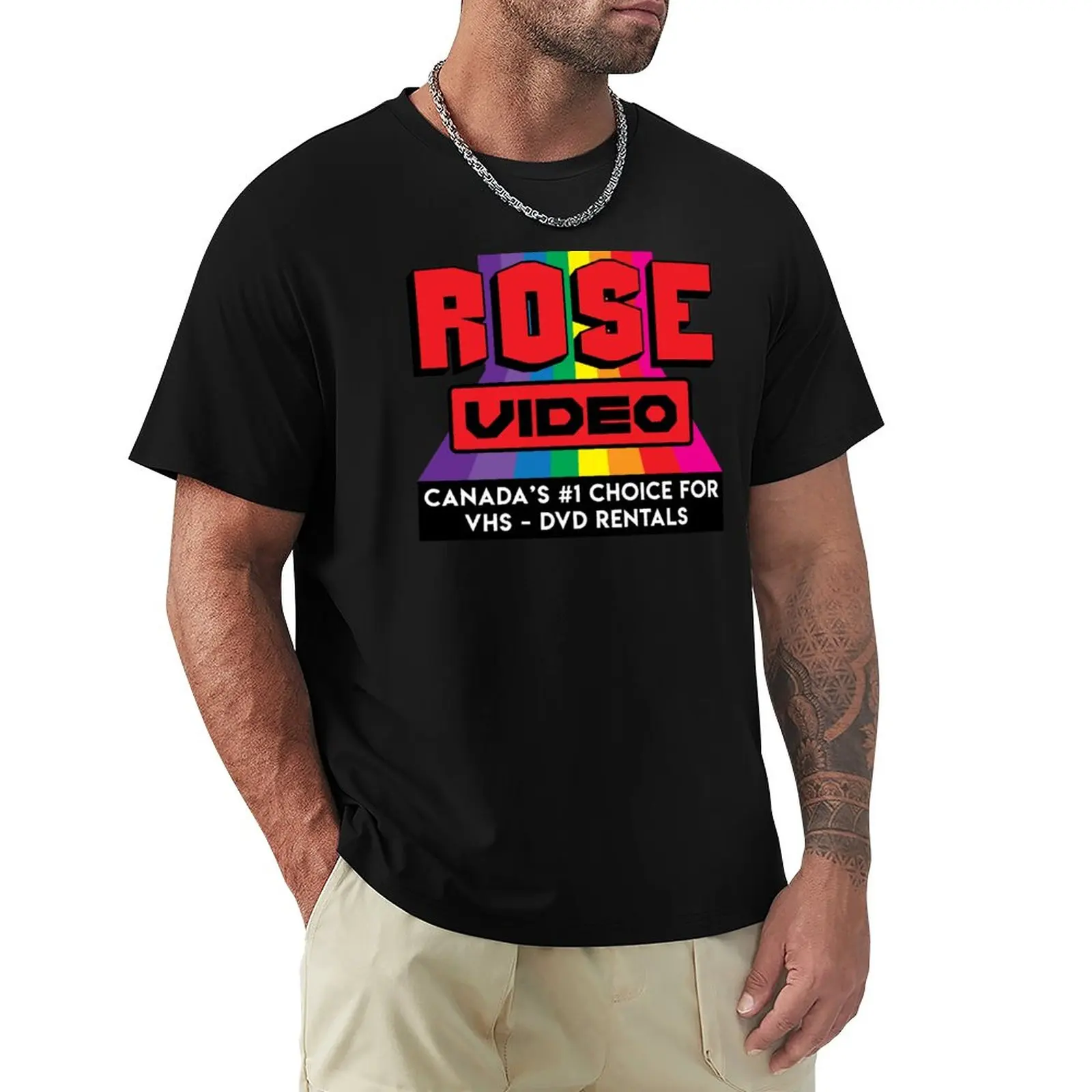 humor t shirt cotton Rose Video T-Shirt blank t shirts sports aesthetic clothes o-neck t shirts for men fashion mens