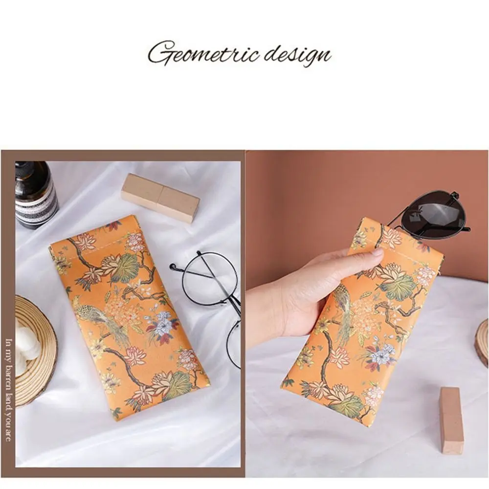 Holder Automatic Closed Leopard Print Oil Painting Jewelry Bag Glasses Case Sunglasses Pouch Eyewear Bag Eyewear Protector Case