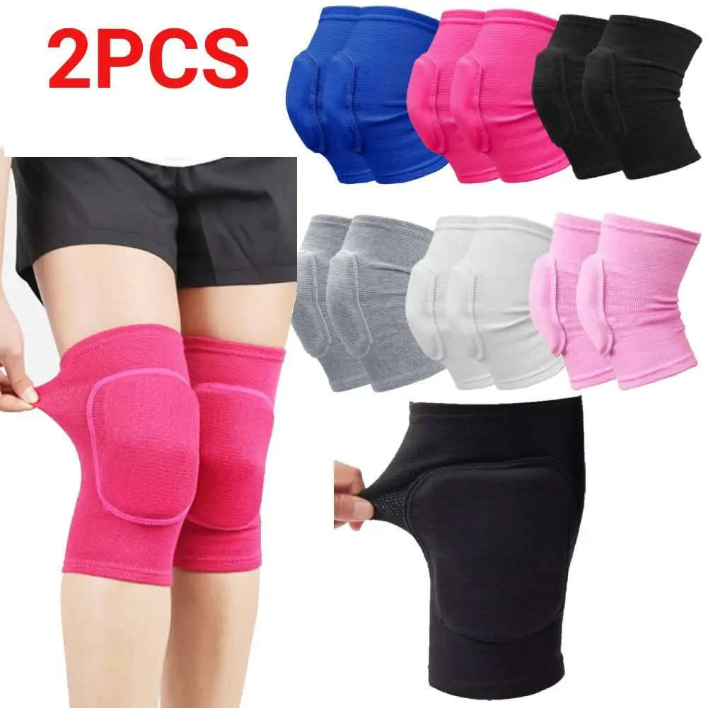 2PCS Sports Compression Knee Pads Elastic Knee Protector Thickened Sponge Knees Brace Support For Dancing Workout Training NEW