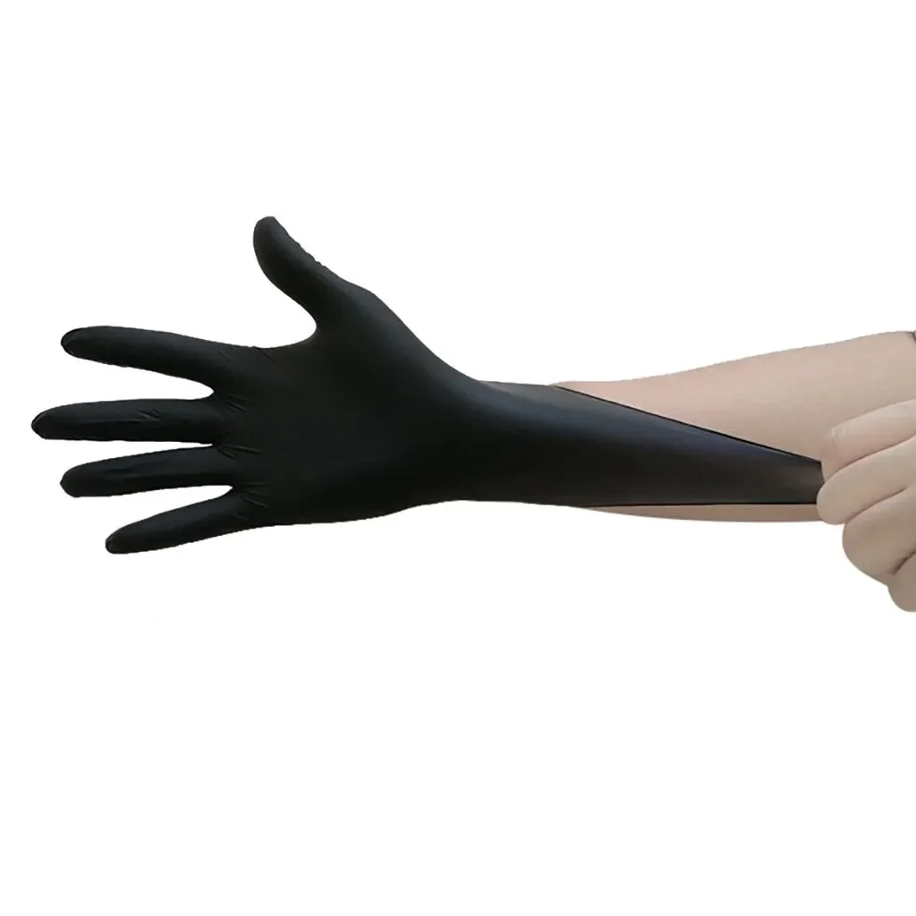 20pcs Black Disposable Latex Gloves Household Laboratory Cleaning Butyronitrile Gloves For Household Cleaning Greenhouse Tool