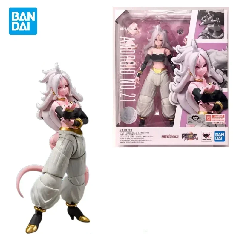 

В наличии BANDAI Original Dragon Ball Z S.H.Figuarts SHF Android 21, аниме-фигурки, модель из ПВХ, коллекционный орнамент, игрушки, подарки