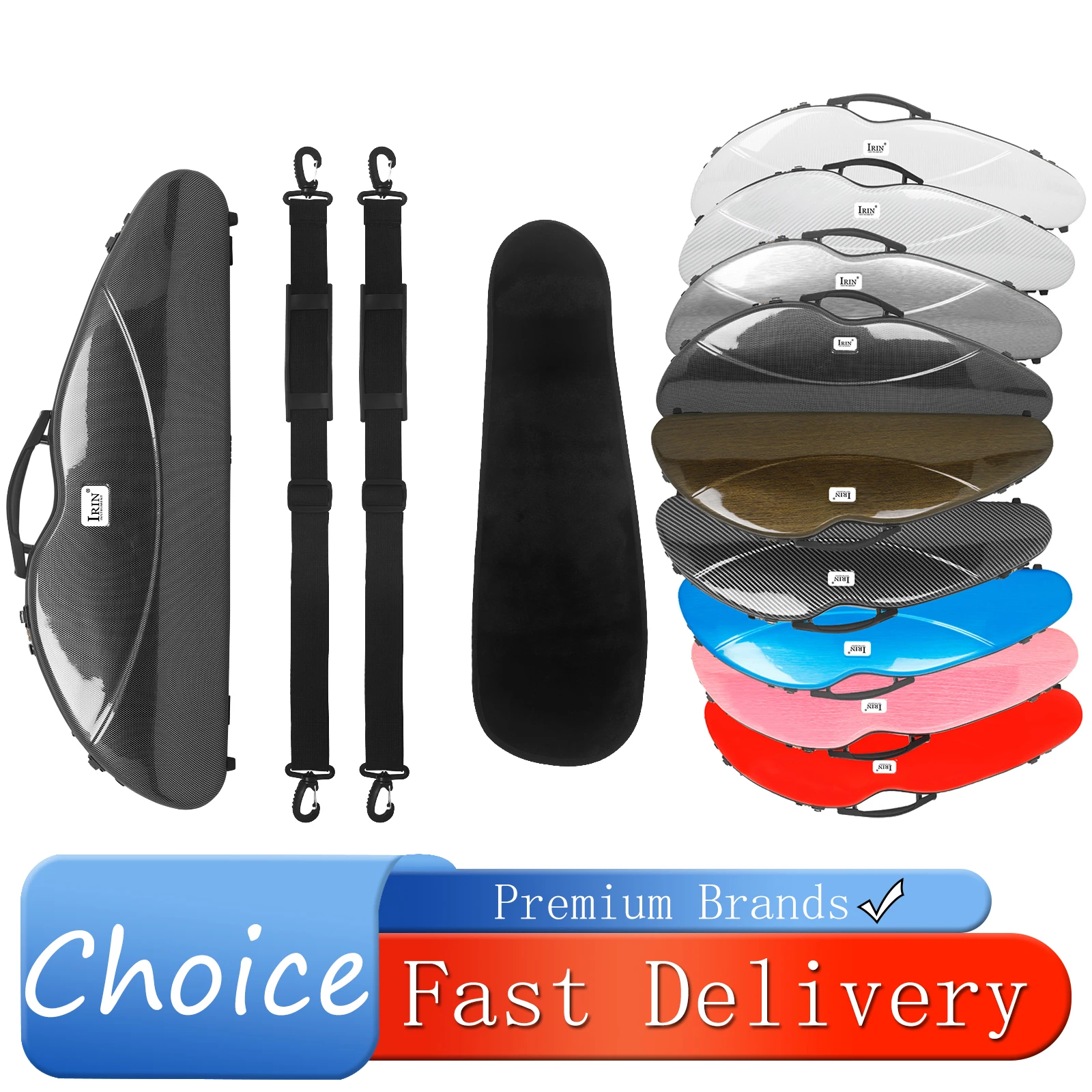 IRIN Violin Case VB-20 Carbon Fiber Violin Box High Quality Lightweight Sturdy Composite Material Double Shoulder Strap Bag