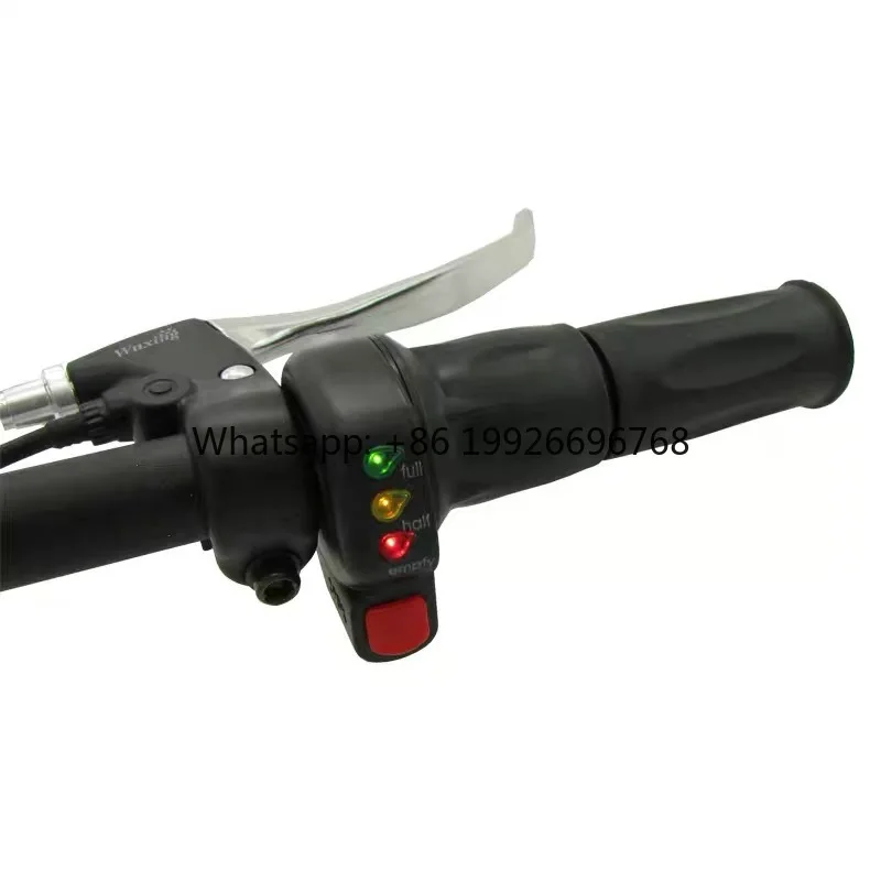 

Ручка газа с противоскользящим резиновым покрытием, 36В/48В, водонепроницаемая IPX6, совместима с рулем 22,2 мм, с трехсекционным дисплеем скорости