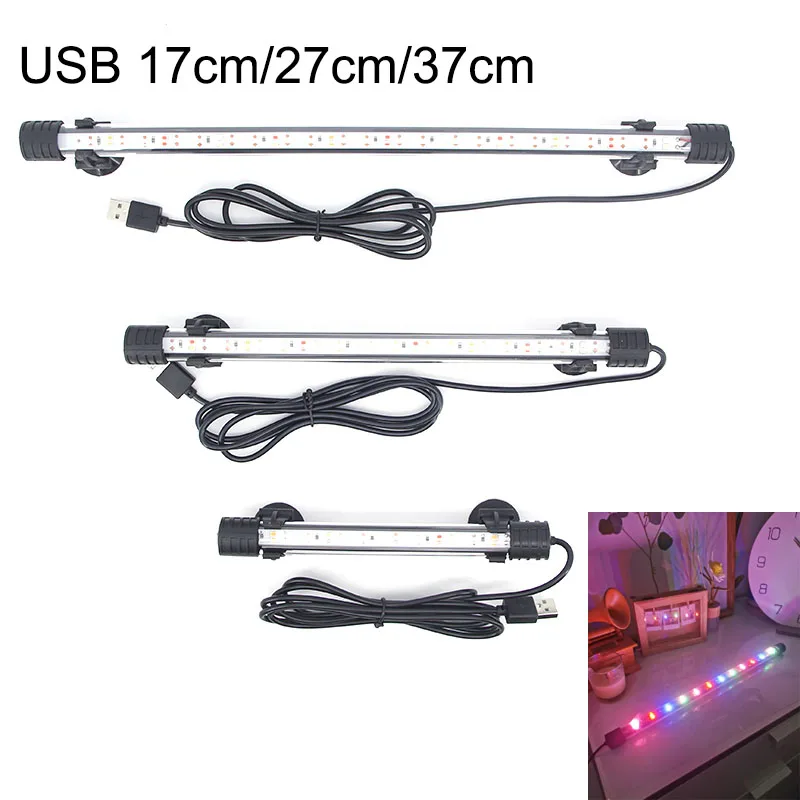 Multi-color 17/37cm Aquarium USB 5V power LED Lighting Submersible underwater Mood Lamp Waterproof Fish Tank Plant Grow Light p1