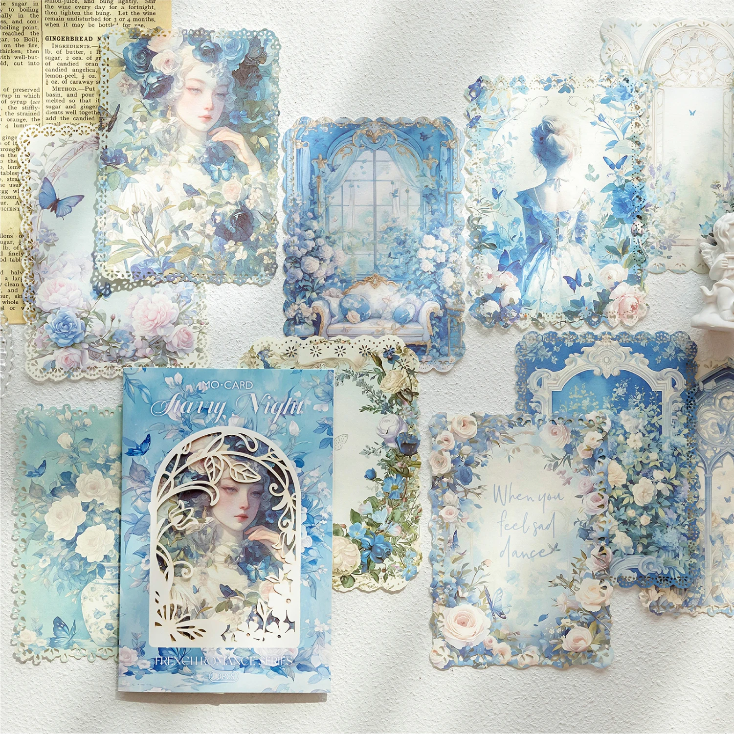 10 pcs French Romance Series Vintage Material Decorative Paper Diy Diary Album Scrapbooking Material Junk Journal Supplies