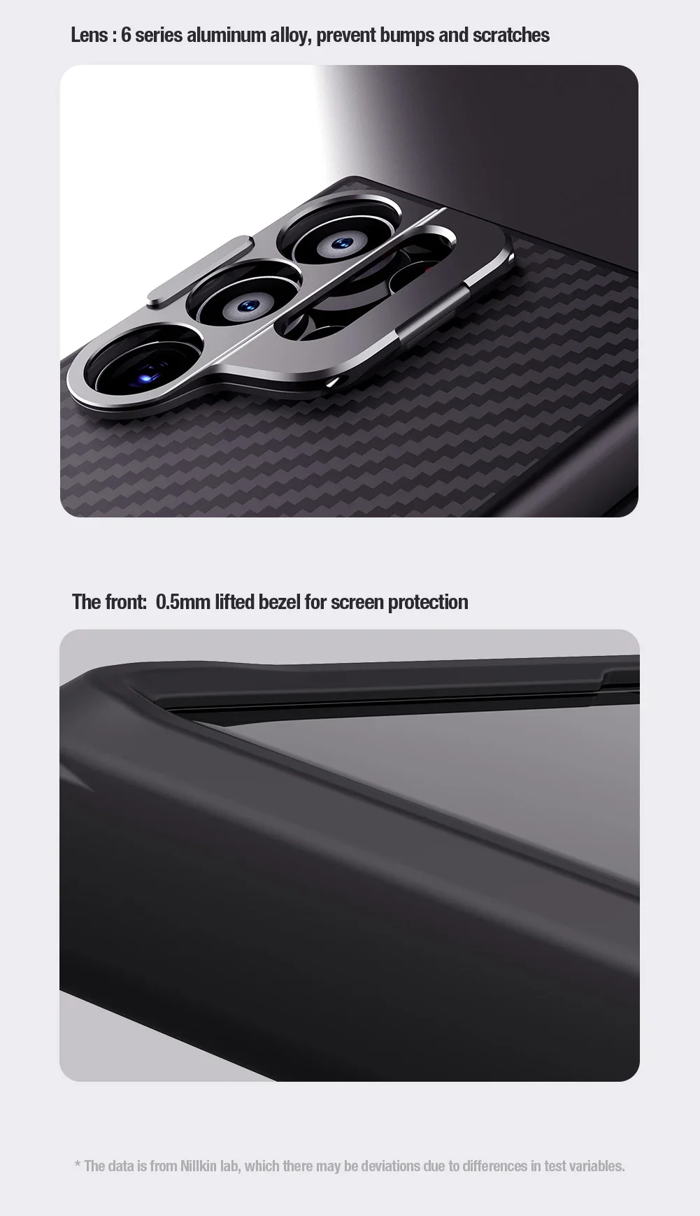 Nillkin for Samsung Galaxy S24 Ultra 5G Case Aramid Fiber Carbo Prop Stand Camera Heavy Duty Lens Protection Cover