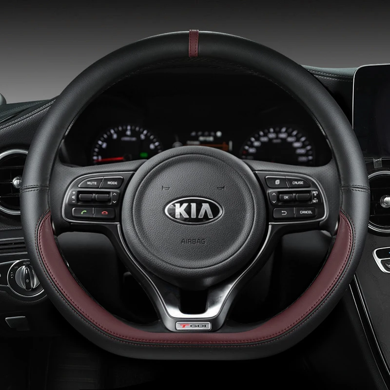 D Shape Car Steering Wheel Cover For Kia K5 Ceed GT Stonic Proceed Sportage 2021 2020 2019 Auto Accessories 2018 2017 GT Sport