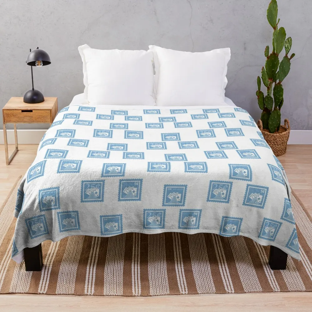 Statistics Light Blue & White Stamps College Probability Stats Major Analytics Research Graduate School Class Oper Throw Blanket