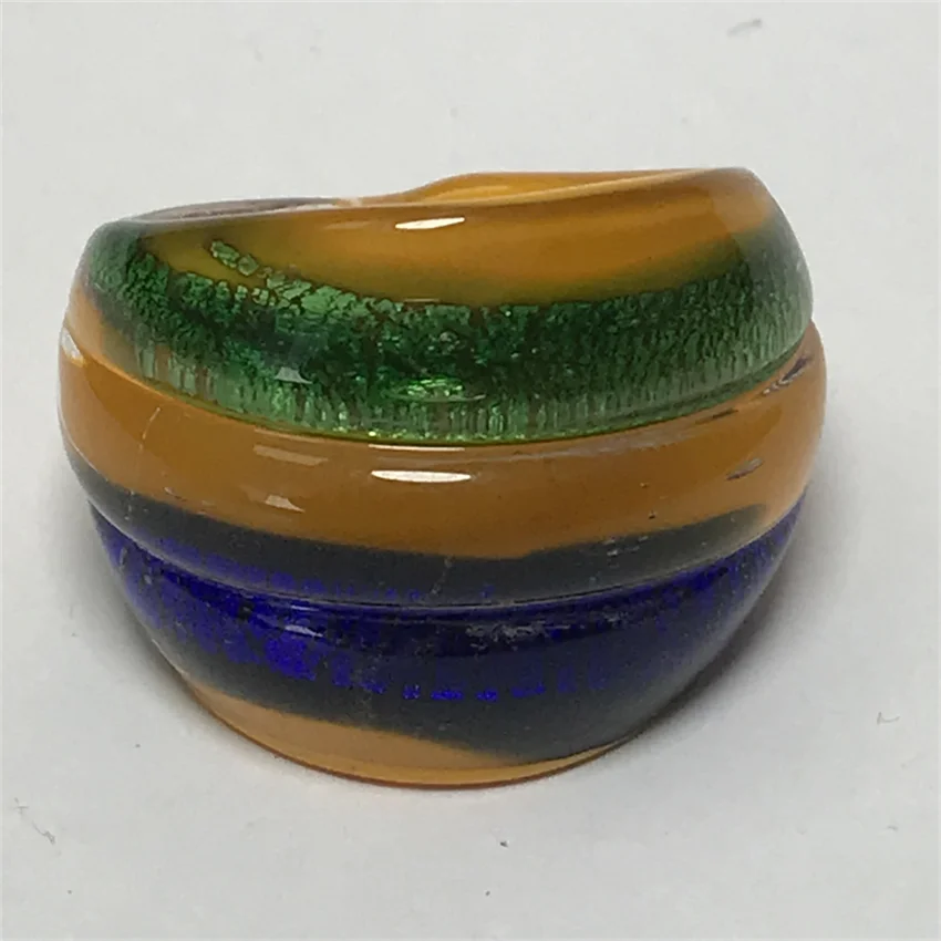 New Handmade For Neutral Women Men Retro Style Murano Glass Multiple Colors Liuli Orange Finger Rings Fashion Jewelry