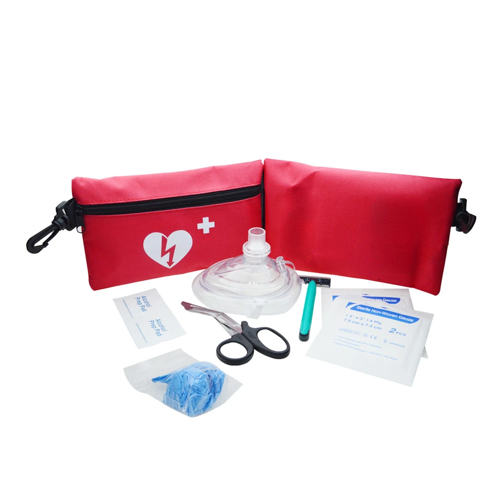 AED First Responder Kit with CPR Rescue Mask Need to Prepare Cardiac Arrest Patients for Life-saving Treatment