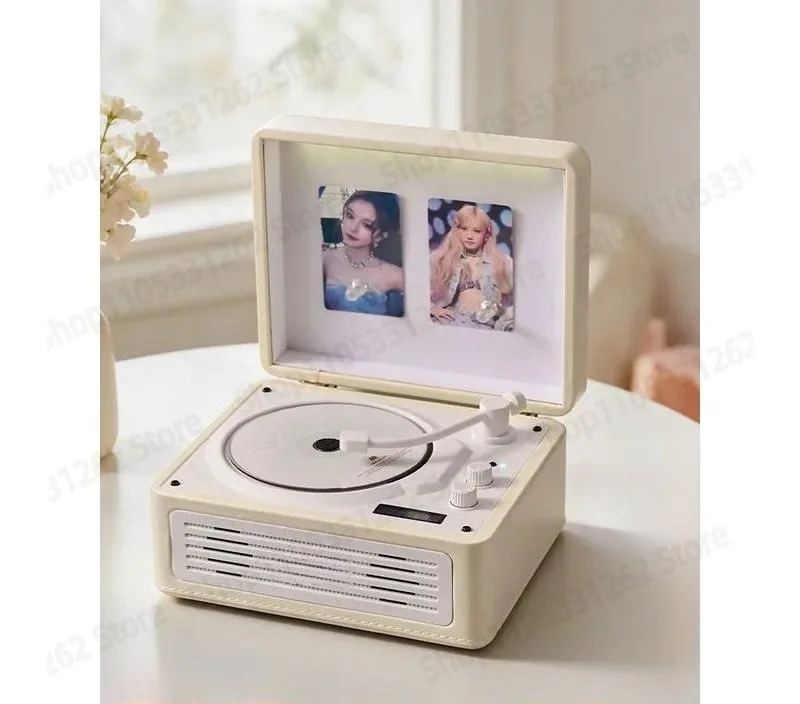 Retro cd player music album bluetooth speaker player cd ambient light magnetic birthday gift