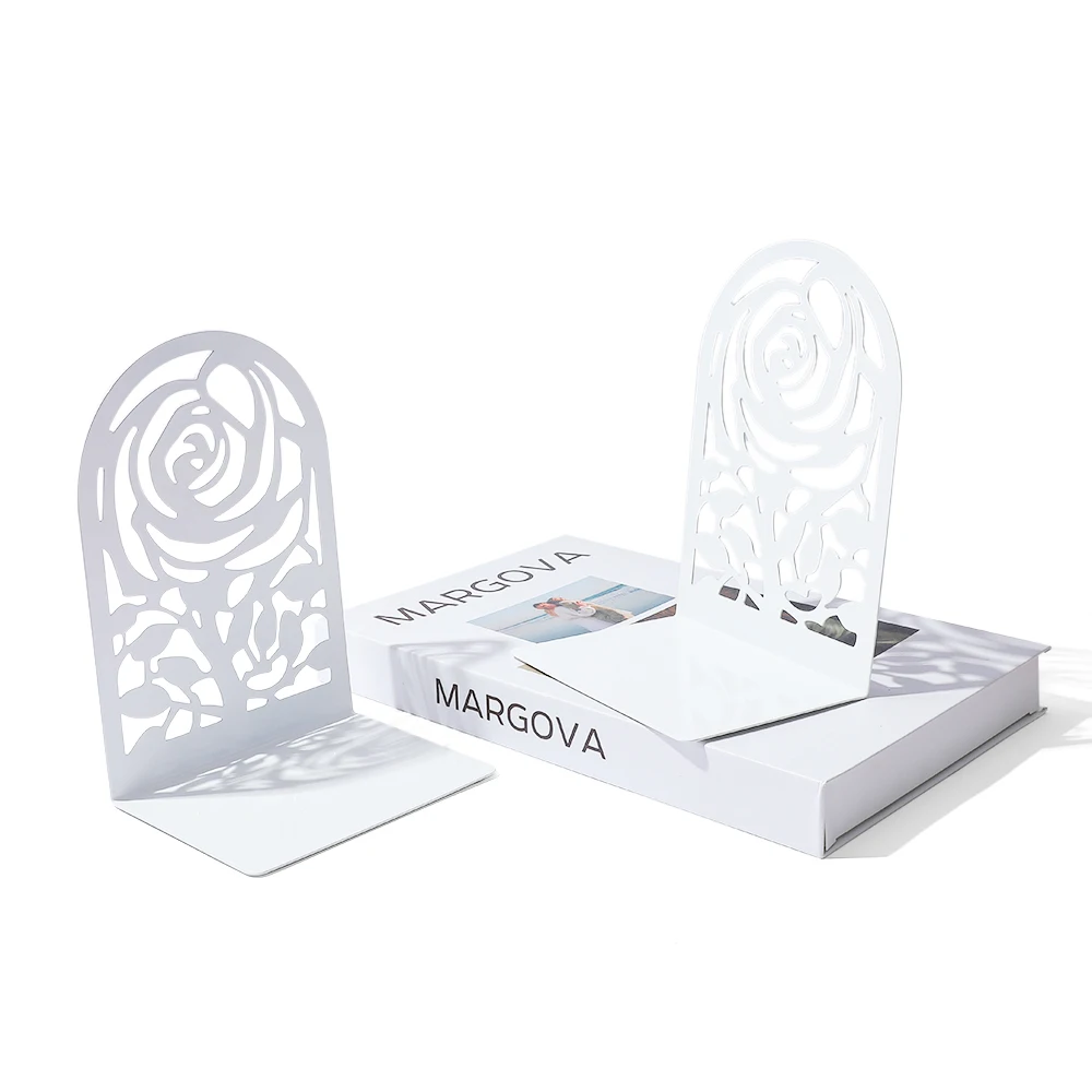 

1pair White Rose Office Bookshelf Office Desktop Storage Student Desk Decoration Farewell Gift for Deadheads