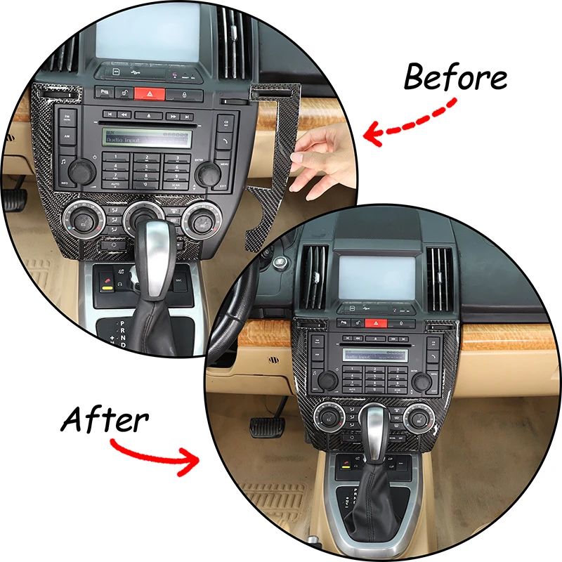For Land Rover Freelander 2 2007-2012 Soft Carbon Fiber Car Air Conditioning Adjustment Panel Frame Trim Sticker Accessories - view 2