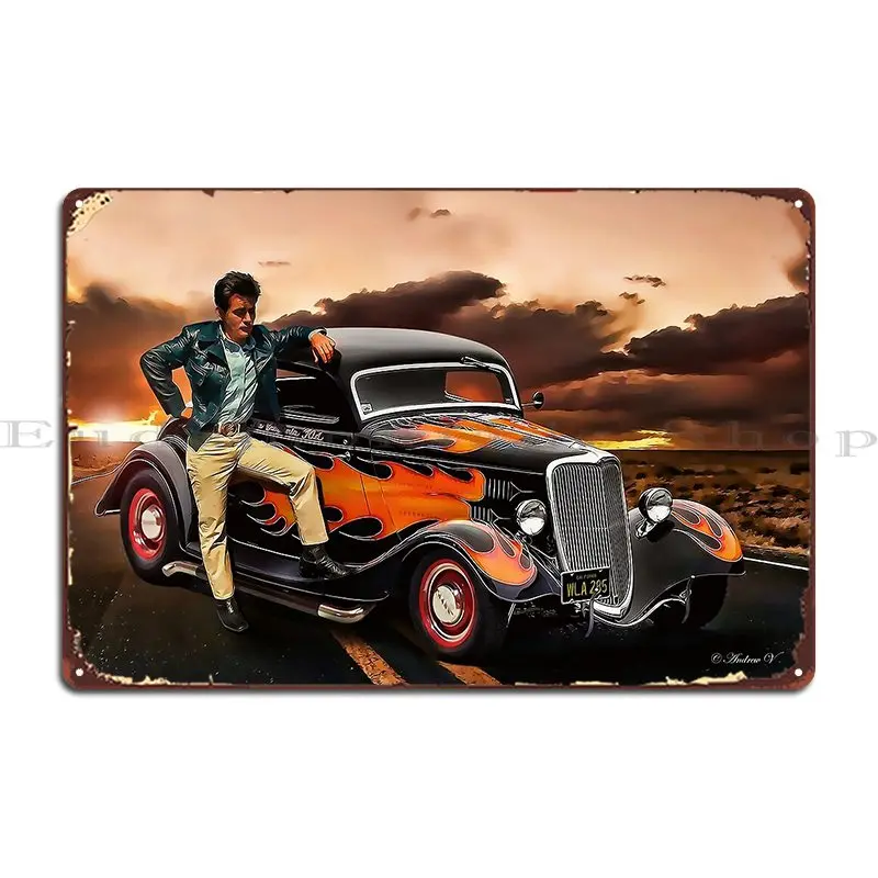 The California Kid Metal Sign Garage Designs Wall Mural Cave Garage Tin Sign Poster