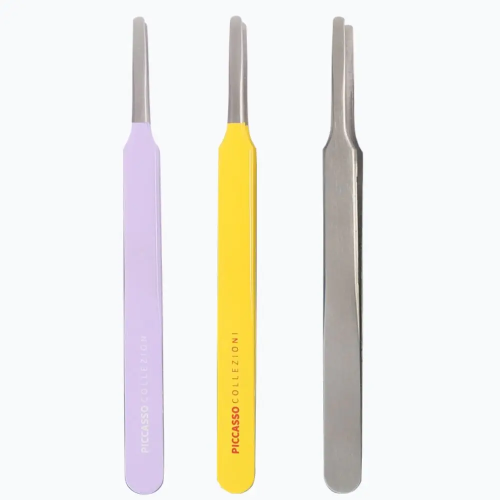 Stainless Steel Round Tip Eyebrow Tweezers Smooth Multifunctional False Eyelashes Applicator BeautyPrecision Tweezers Straight