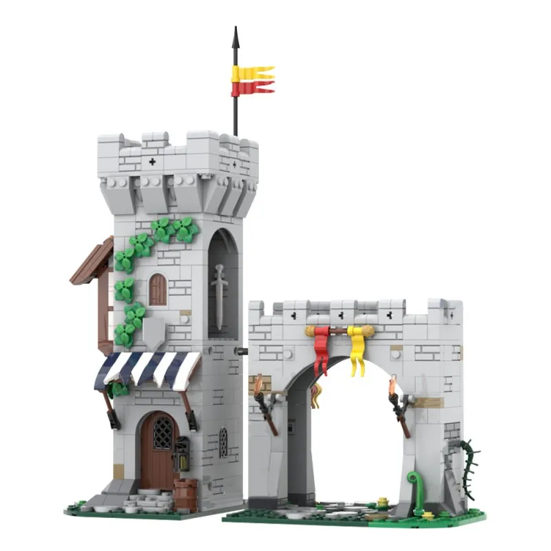 759PCS MOC Lion Knight's Modular Town Gate Building Blocks Medieval Castle Street View Architecture Model Toy Gift For Kid Adult