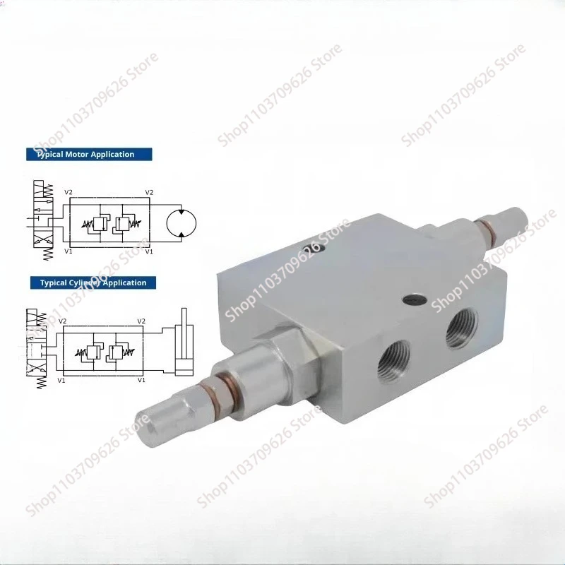 VAU-G1/2 mounting hole spacing: 76mm tubular bi-directional cross relief valve double-acting cylinder buffer valve