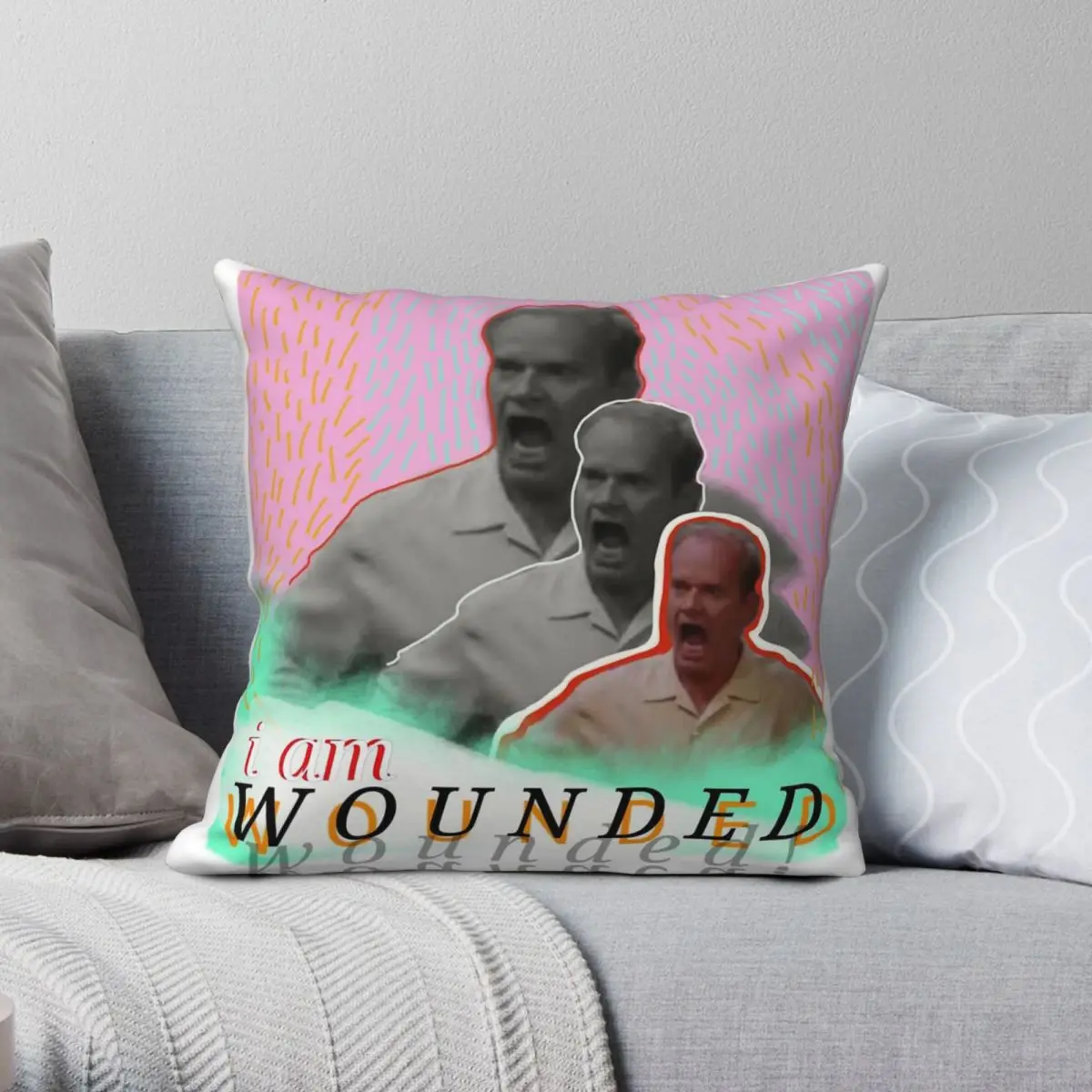 Wounded Frasier Crane Square Pillowcase Polyester Linen Velvet Pattern Zip Decorative Pillow Case Room Cushion Cover 18