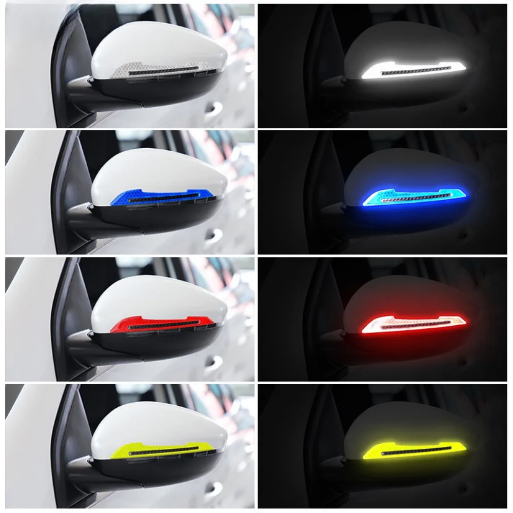 1 زوج سيارة مرآة الرؤية الخلفية عاكس ملصق الباب ورقة مجلس الشريط لملصقات الأفلام السيارات شريط زخرفي #5