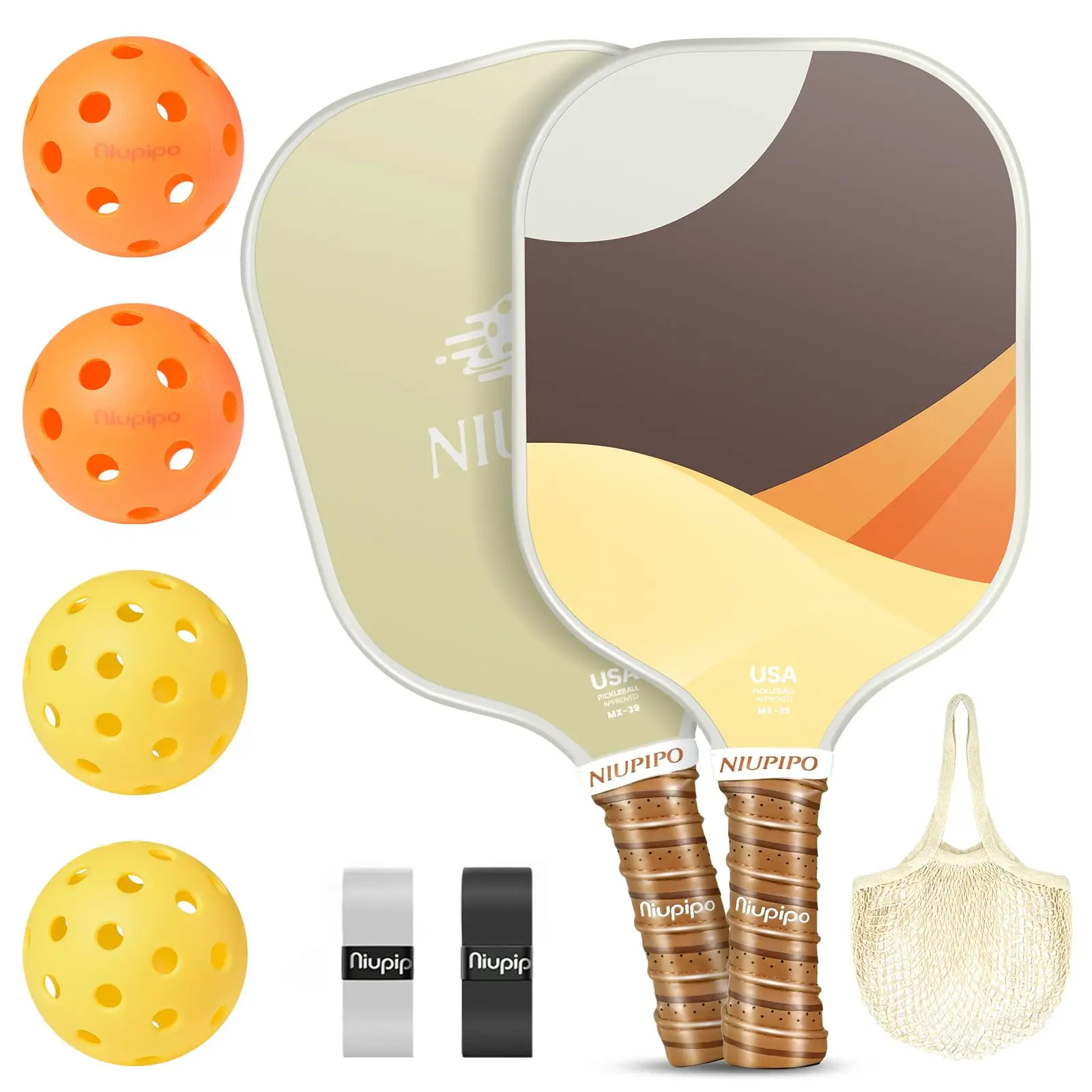sunset-gradient-pickleball-paddles-set-2-player-kit-with-4-pickleballs-storage-bag-perfect-for-beginners-casual-play
