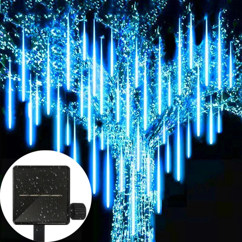 

30/50cm 8Tubes Solar LED Meteor Shower Light Holiday Wedding String Light Garden Christmas Decoration Outdoor Meteor Rain Lights