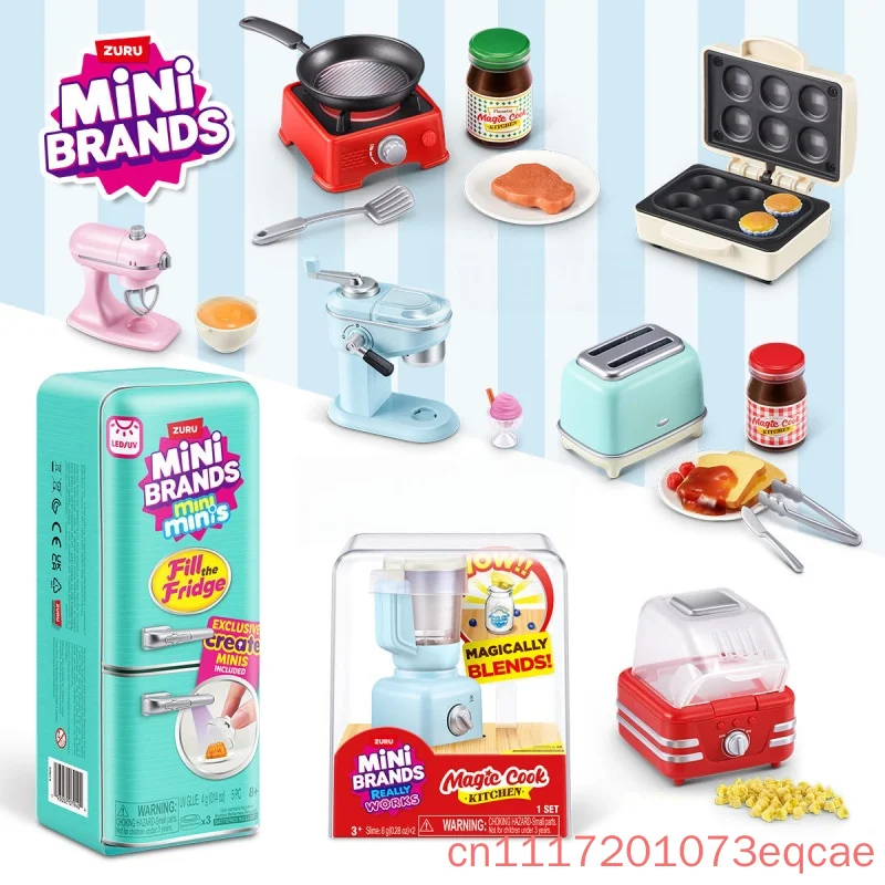 Genuine Zuru Mini Magic Kitchen Series Toy Set Miniature Kitchen Appliances Blender Toaster Kitchen Cooking Toy Festival Gifts