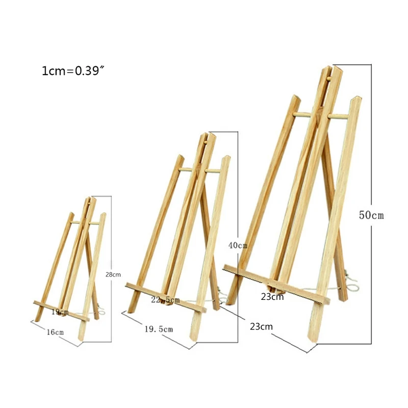 Cavalete de mesa de madeira de faia natural, para pintura artística, artesanato, dobrável, suporte de exibição de quadro de madeira