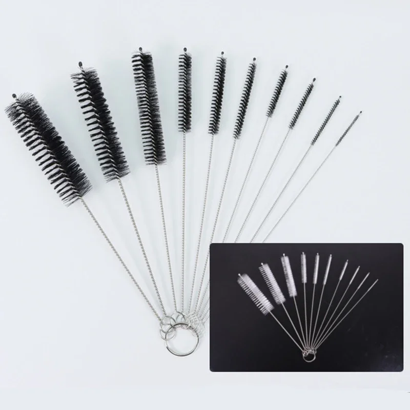 10pcs Nylon Bottle Straw Household Cleaning Brush Set Kitchen Cleaner Brushes Bristle Kit Pipe Tube Bottle Straw Washing Kettle