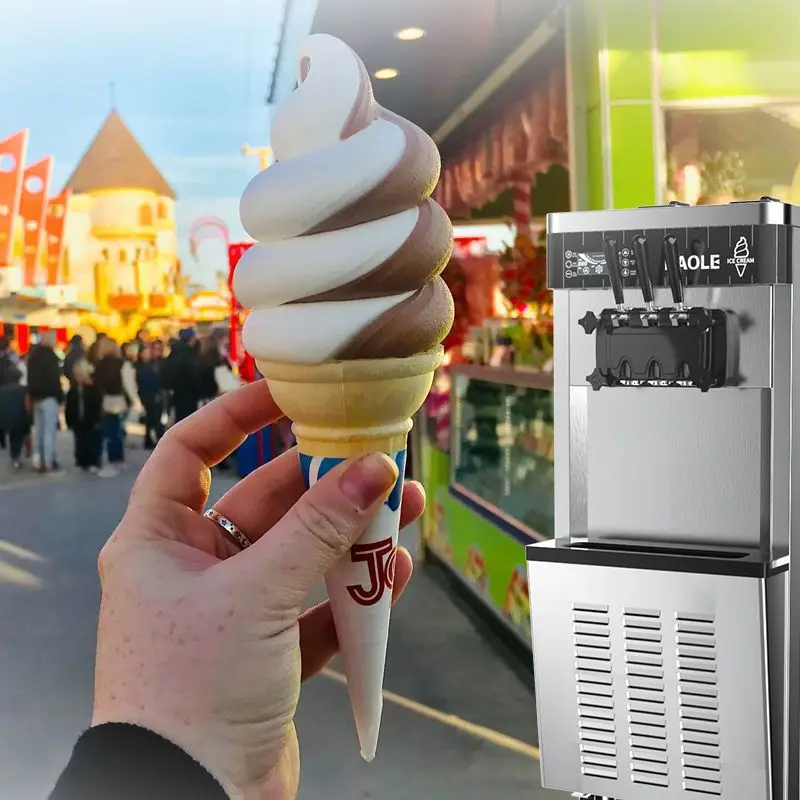 

Ice cream machine commercial vertical automatic cone ice cream machine milk tea shop desktop soft ice cream machine stall