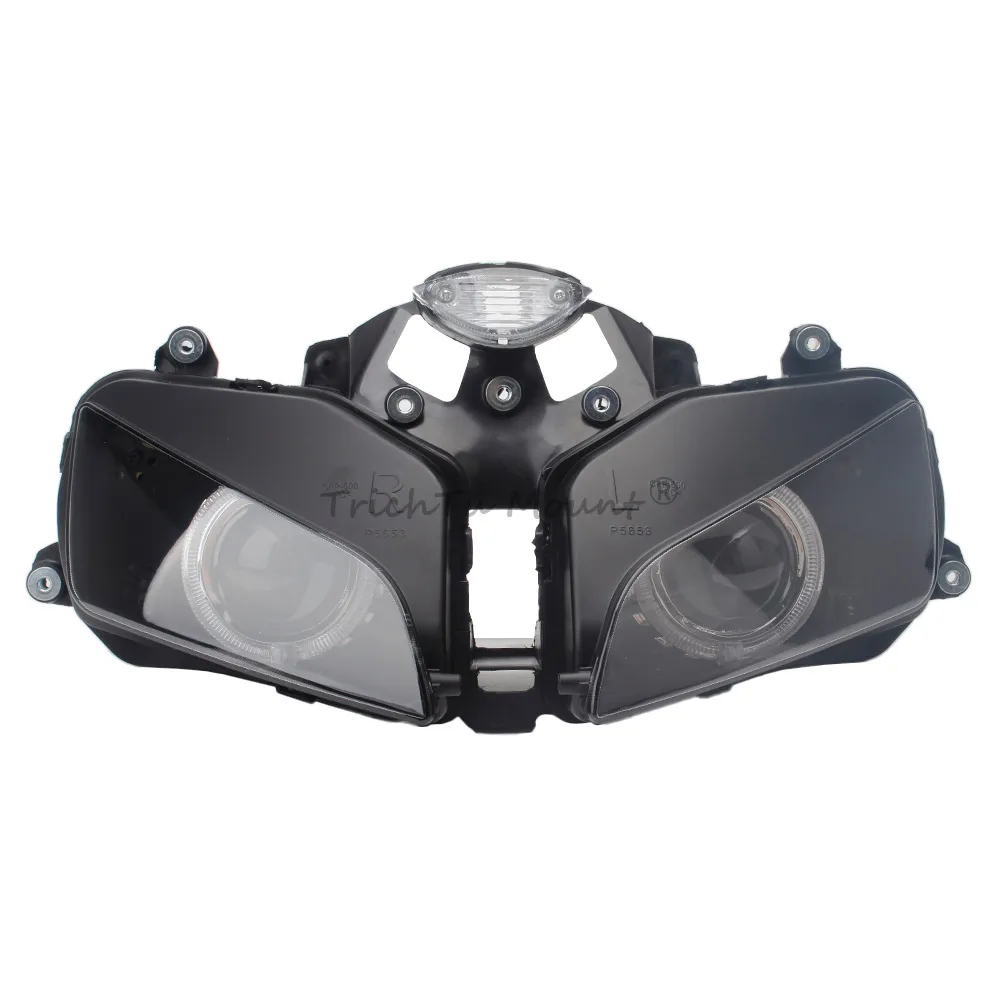 Motorcycle Headlight Front Head Lamp Angel Devil Eyes LED Light Projector Headlight Assembly For Honda CBR600RR F5 2003-2006