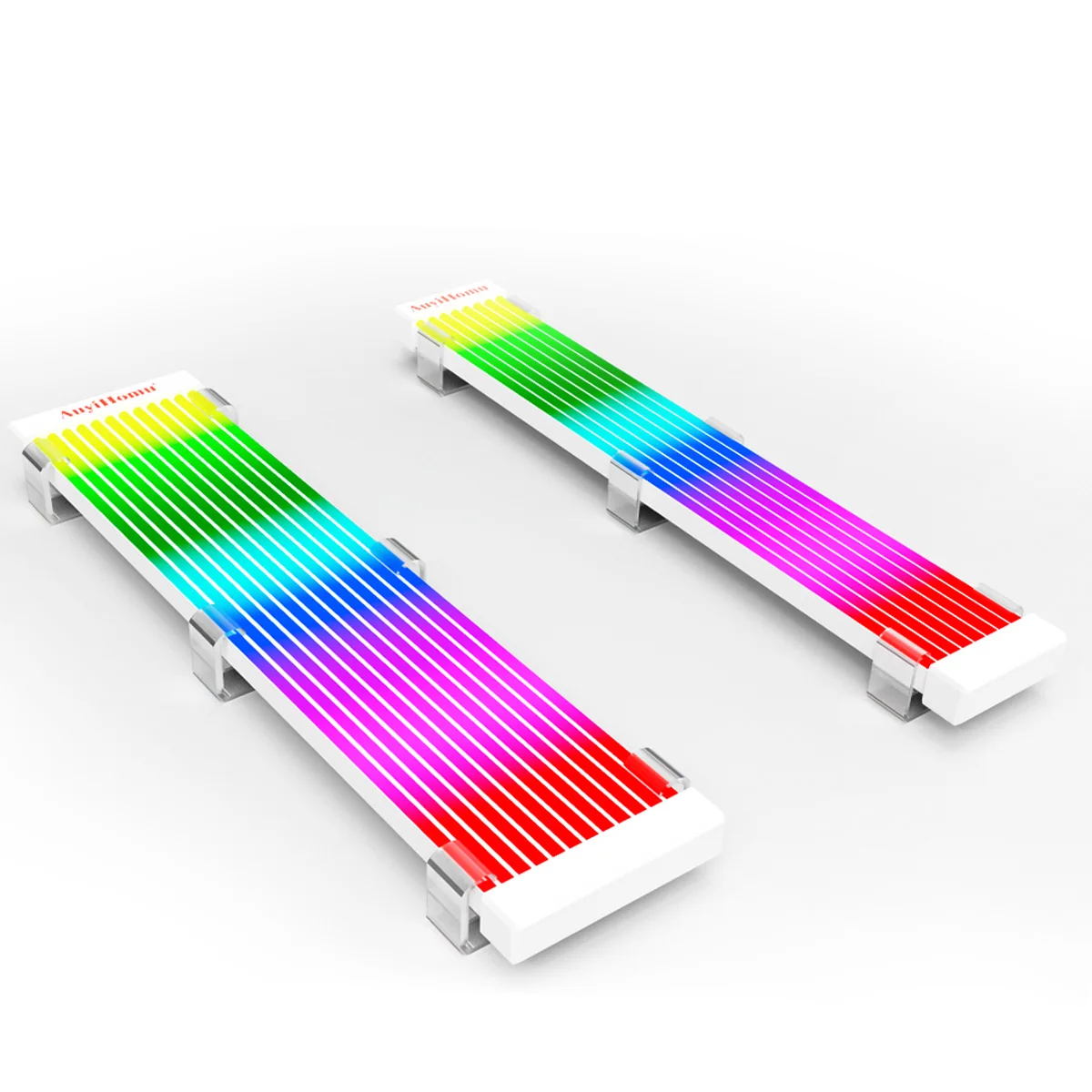 ARGB Neon Light Panel for PC Case, 5V 3Pin ARGB Sync LED Strip with Mounting Clips, DIY Computer Case Lighting Bar