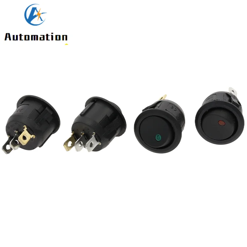 3Pins With Led Lights Switch 20A 12V /6A 220V Waterproof Cat Eye Switch Car Auto Round Rocker Switch SPST ON-OFF