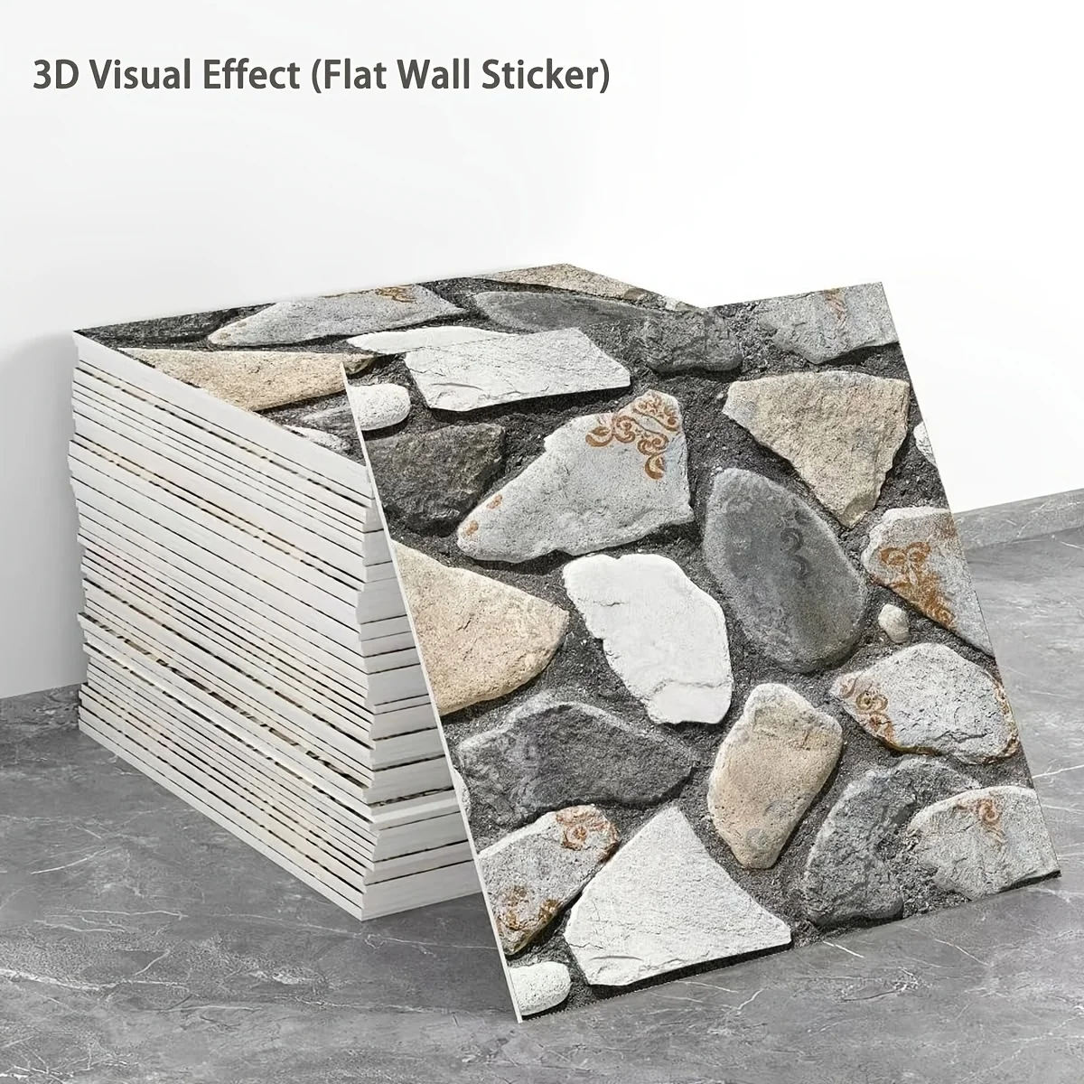 12/18 pieces waterproof and wear-resistant self-adhesive 3D wall panels, stone pattern wall stickers, moisture and stain resista