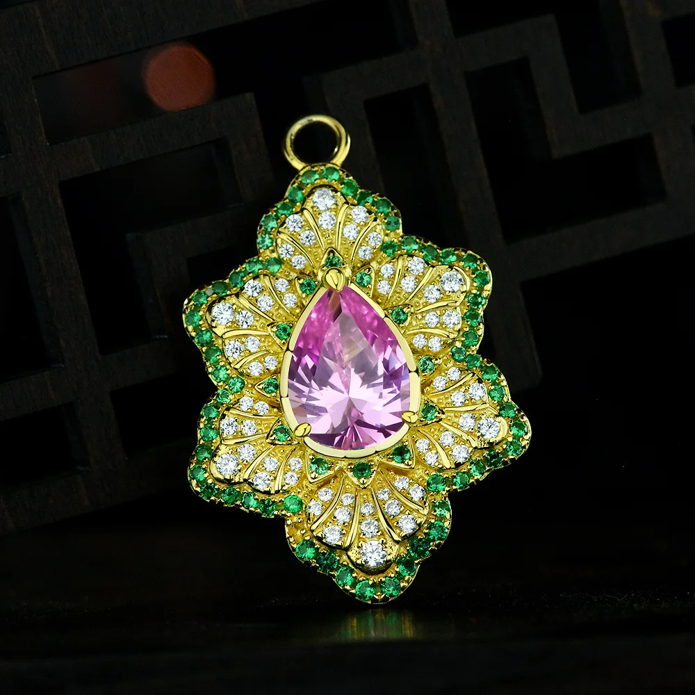 

New S925 Silver Water Drop 7 * 10mm Buchirati Wind Luxury 2.5carat Pendant Detachable Wedding Jewelry