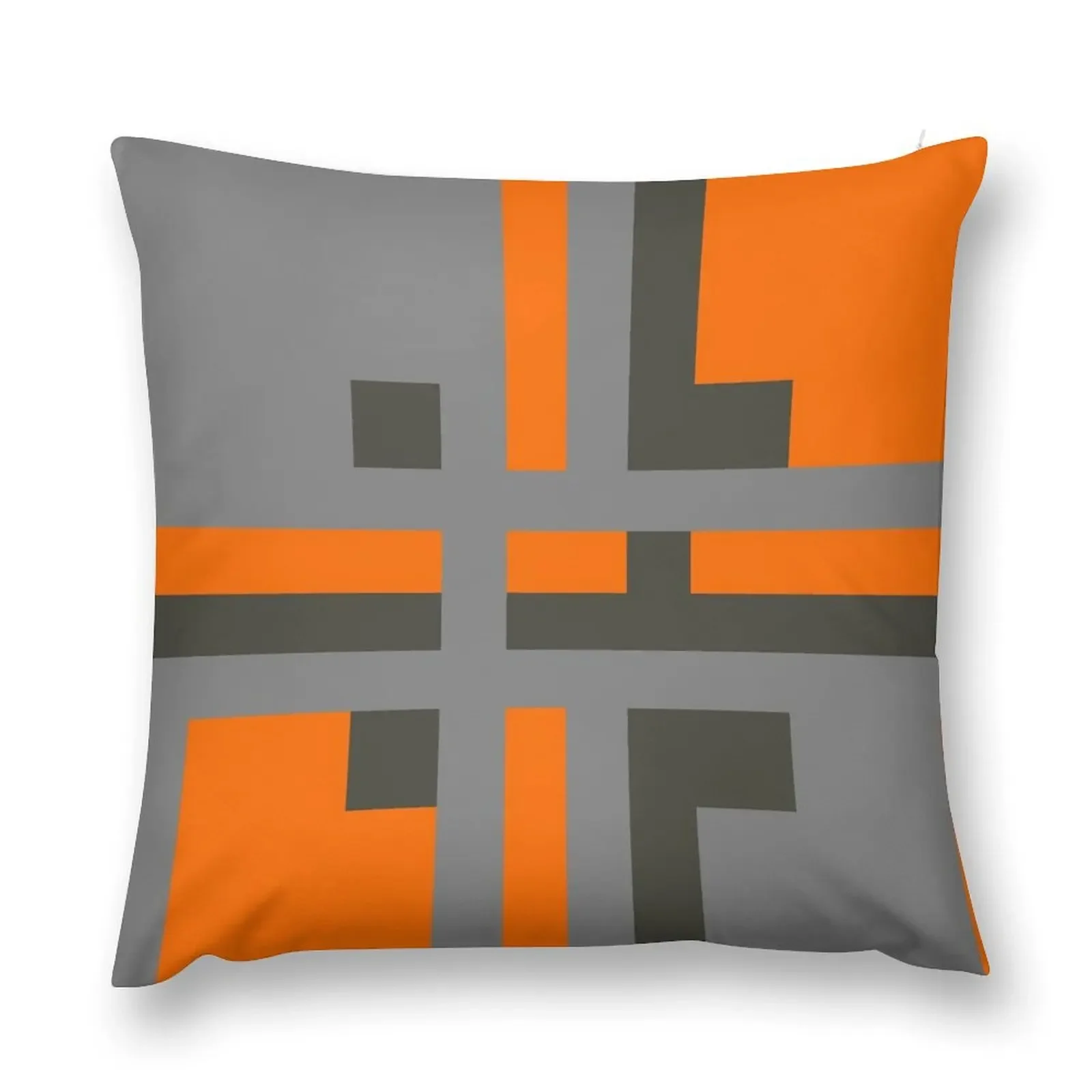 Divine Color Block Grey and Orange 01 Throw Pillow christmas cushions covers Decorative Sofa Cushion pillow