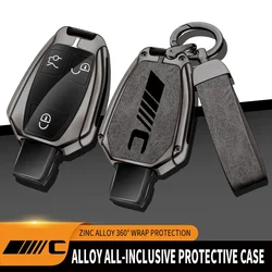 Zinc alloy car remote key case housing for Mercedes C-Class C300 C260 C200 C180 W203 W204 W205 remote protector car accessories.