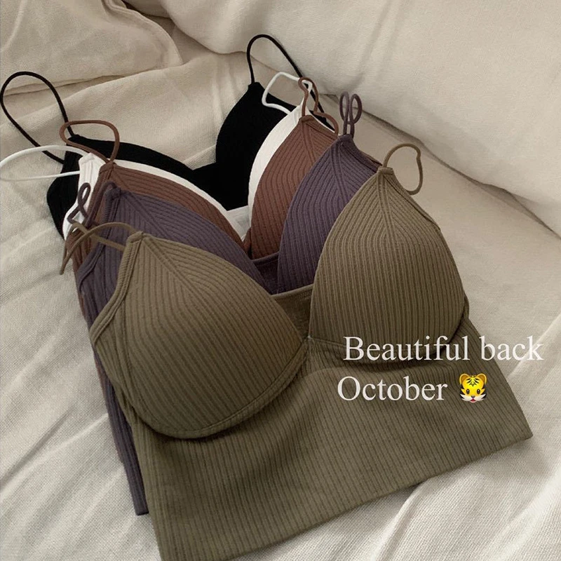 High Elastic Seamless Bra Women Push Up Bra Summer Vest Tops Sleeveless Cotton Bustier with Chest Pads Top Sexy No Rims Lingerie