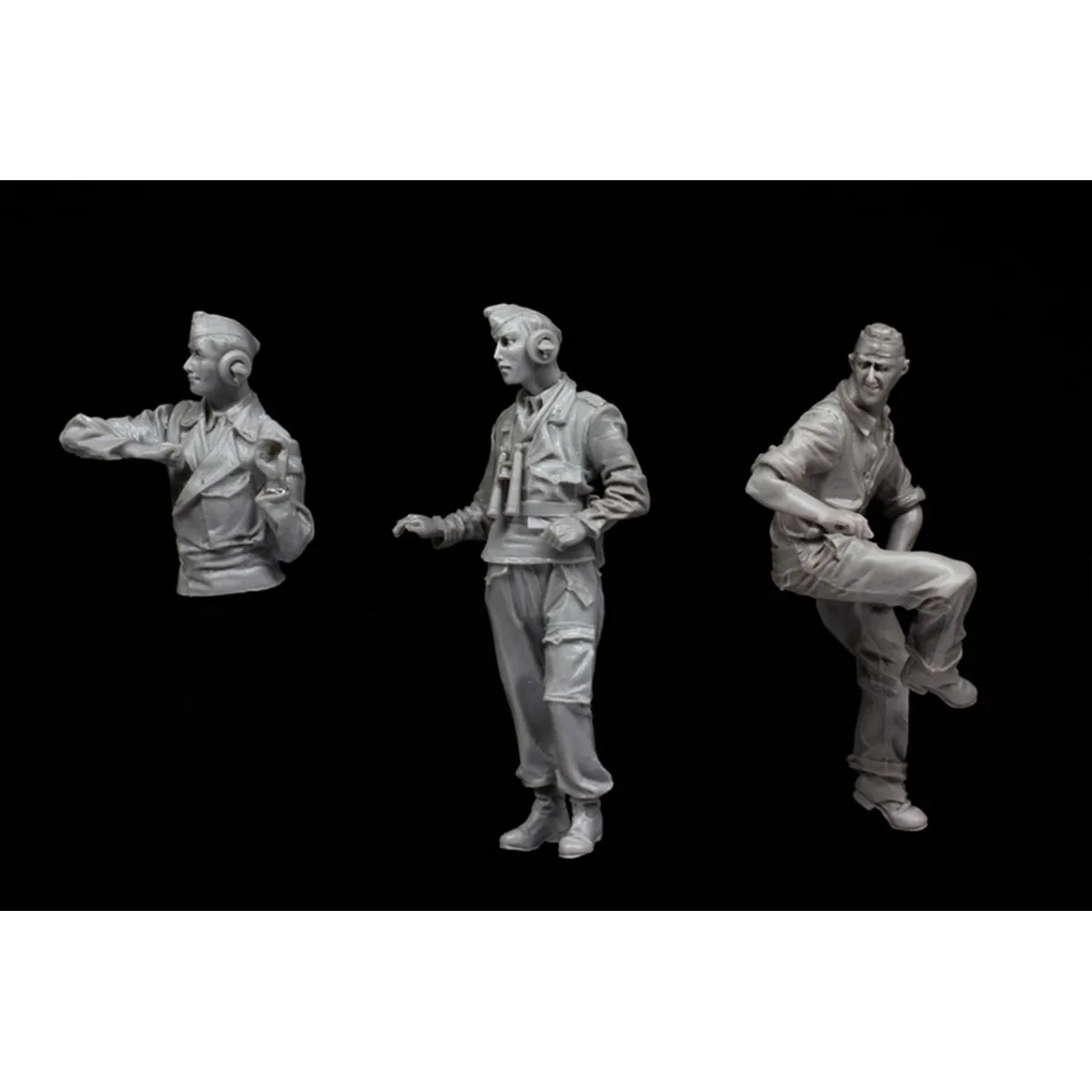 

Комплект неокрашенной модели из смолы 1/35, военная тема, экипаж Леопарда Нормандии (3 человека), разобранный и неокрашенный GK, 1364R