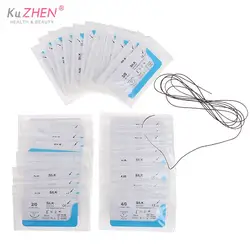 6/12Pcs 2/0 3/0 4/0 5/0 Medical Needle Suture Nylon Monofilament Thread Suture Practice Kit Teaching Demonstrations Exercises