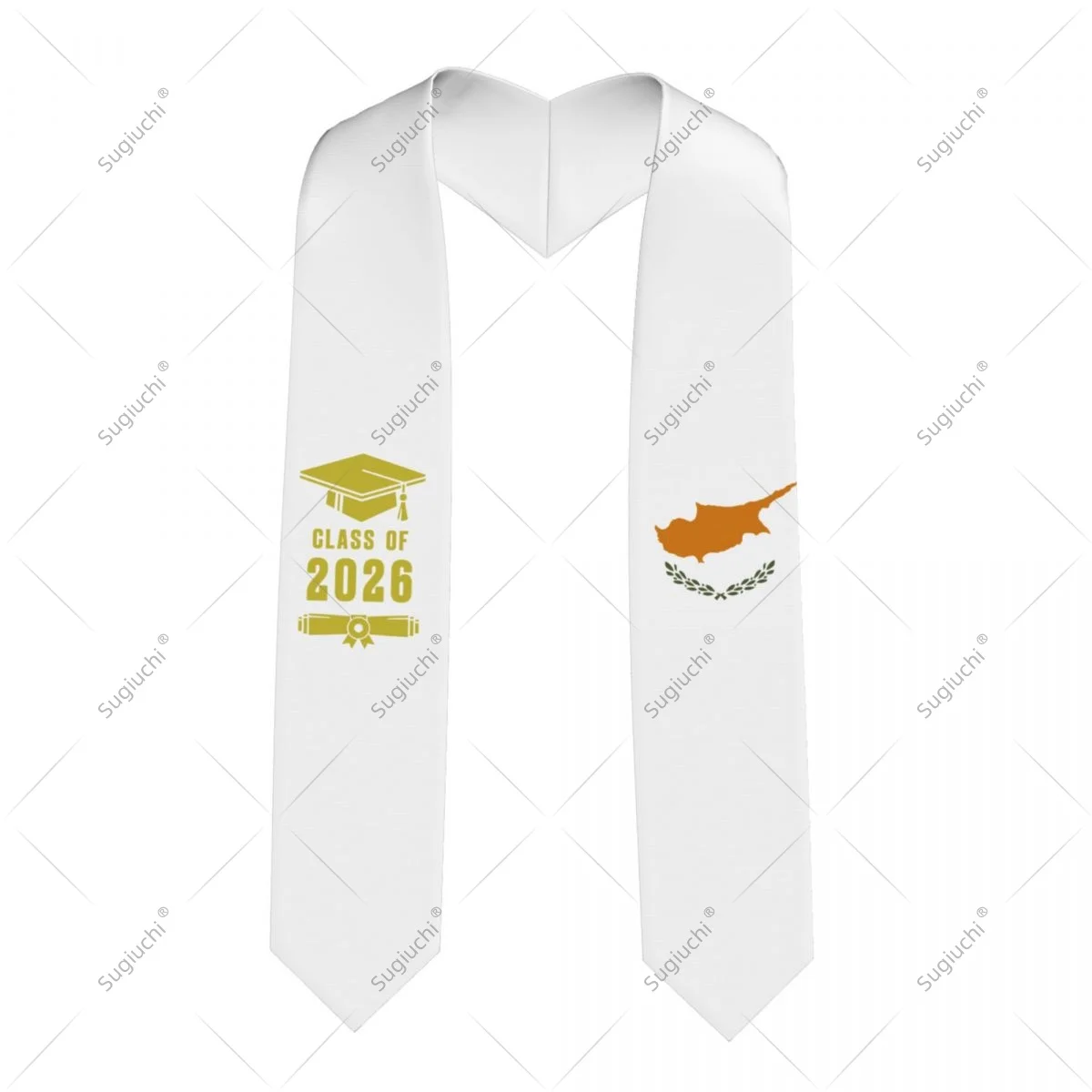 Cyprus Flag Class Of 2026 Graduation Stole Sash Scarf For International Students Proud Ceremony Adult Unisex