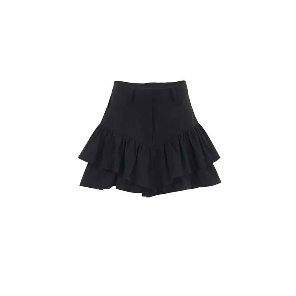 Comfy Fit Ins Style Tiered Skirt Summer Wear Versatile Match Mini Skirt Ruffled Tier Loose Silhouette Half Skirt Street Look