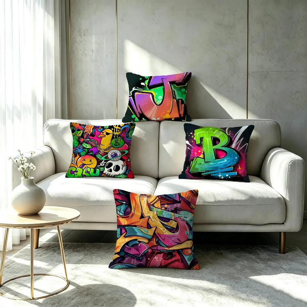 G-Graffiti Art Cool Thing Pillow cover gift High definition digital printing,Surprise  vivid pattern Household.