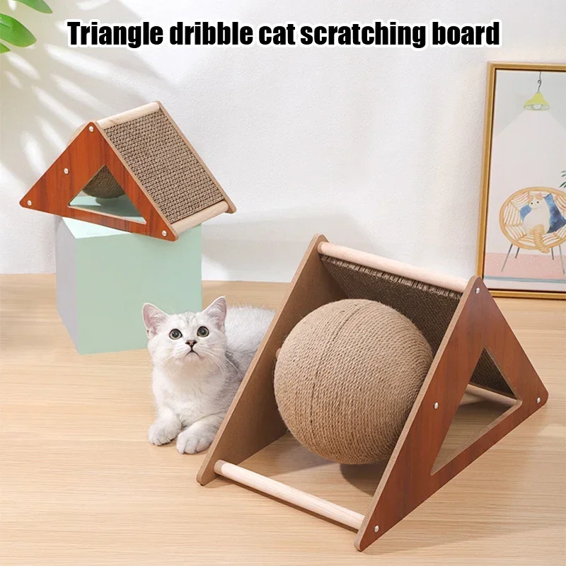 Cat Scratching Post Room Board Scratch-resistant Scratcher Pet Toy Kitten Interesting Toys Floor Funny Ball Scraper Accessories