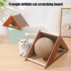 Cat Scratching Post Room Board Scratch-resistant Scratcher Pet Toy Kitten Interesting Toys Floor Funny Ball Scraper Accessories