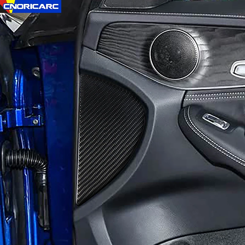 Car Front Door Groove Panel Cover Trim Carbon Fiber Sticker For Mercedes Benz C GLC Class W205 X253 2016-18 Interior Accessories