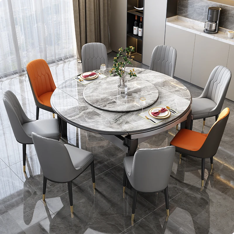 Folding Apartment Dining Table Round Modern Simple Household Dining Table Solid Wood White Mesas De Jantar Home Furniture